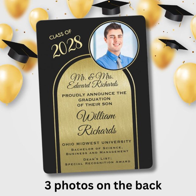 Foto De La Invitación De Graduación Negra De Padre (Subido por el creador)