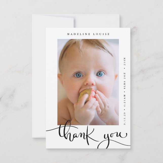 FOTO DE LA INVITACIÓN DEL BEBÉ GRACIAS (Anverso)