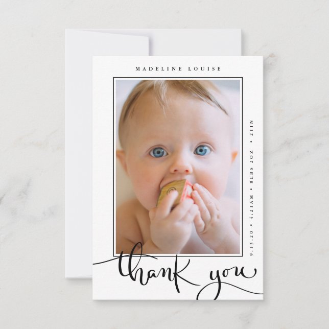 FOTO DE LA INVITACIÓN DEL BEBÉ GRACIAS (Anverso)