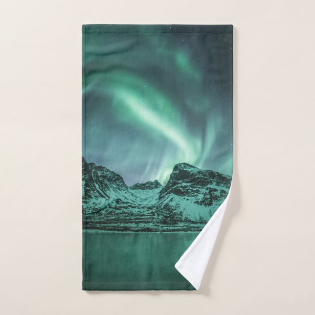 Foto de la naturaleza de las luces del norte (Toalla de mano)