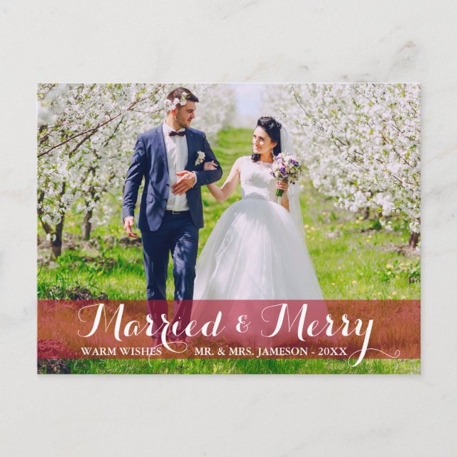 Foto de la pareja de casados y merry postales de l (Anverso)