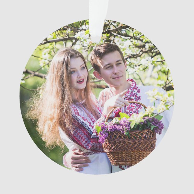 Foto de la pareja romántica Ornamento de Navidad K (Anverso)