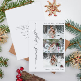 Foto de la primera Navidad recién casada y brillan