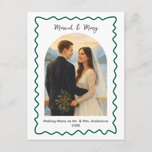 Foto de la primera Navidad verde casados y alegres