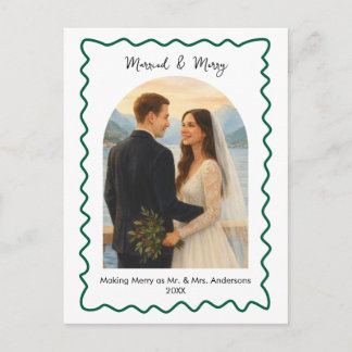 Foto de la primera Navidad verde casados y alegres