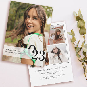 Foto de la tarjeta de Invitación blanca del Año Gr