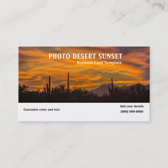 Foto de la tarjeta de visita Desert Sunset (Anverso)