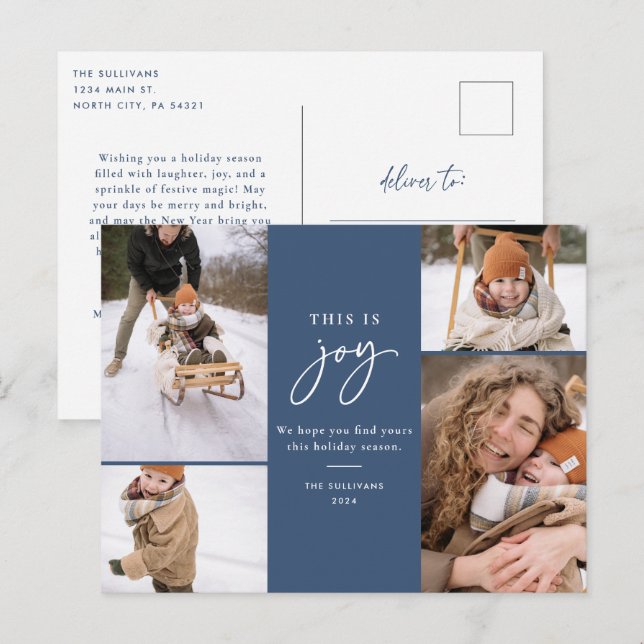 Foto de la tarjeta postal azul de vacaciones esto  (Anverso / Reverso)