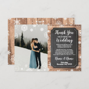 Foto de la tarjeta Rustic Winter Snowflakes Wood