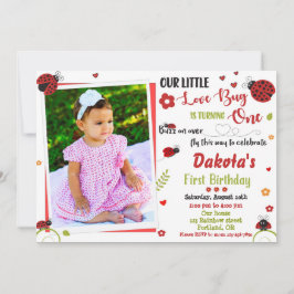 Foto de Ladybug 1ª invitación de cumpleaños Chica 