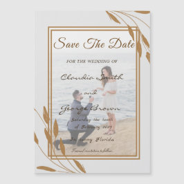 Foto de las hojas doradas Guardar imanes de fecha