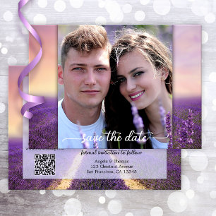 Foto de Lavender Código QR Guardar tarjeta de fech