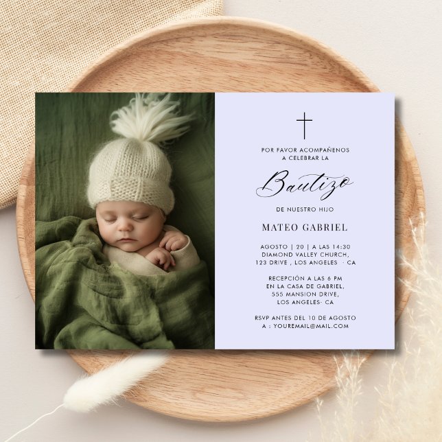 Foto de Lavender Invitación Mexicana De Bautizo (Subido por el creador)