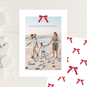 Foto de lazo de Navidad rojo minimalista elegante