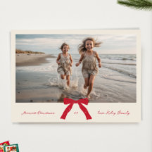 foto de lazo ROJO tinta CREAM navidad más alegre