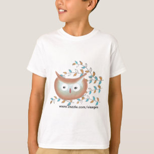 Foto de lechuza de camiseta en marrón y Verde azul