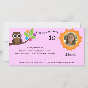 Foto de lechuza Fiesta infantil invita a fondo ros