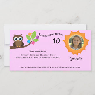 Foto de lechuza Fiesta infantil invita a fondo ros