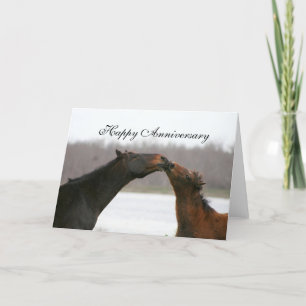 Foto de los caballos de la tarjeta feliz del