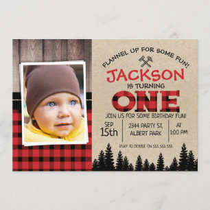 Foto de Lumberjack Invitación al primer cumpleaños