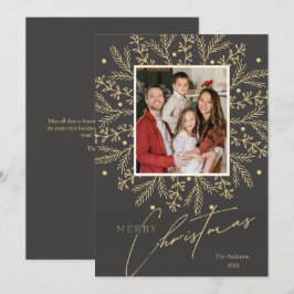 Foto de marco botánico de moda y Feliz Navidad