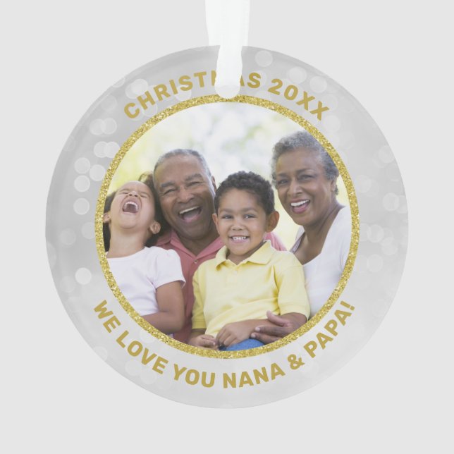 Foto de marco dorado te queremos, ornamento abuelo (Reverso)