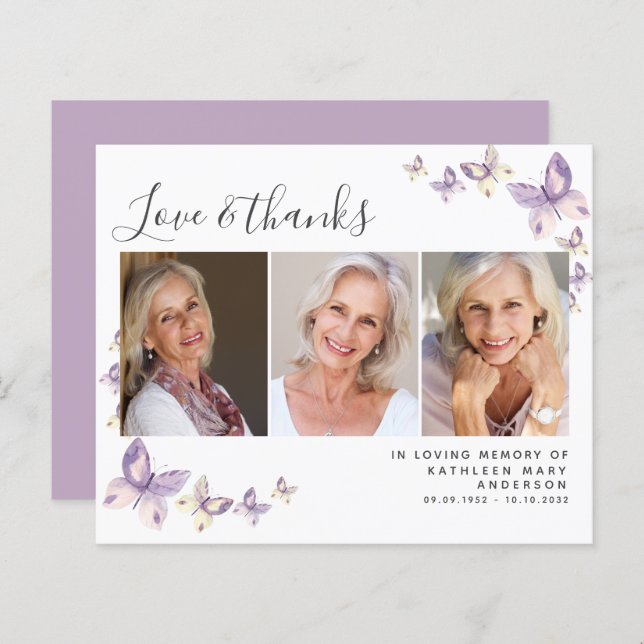 Foto de mariposa de presupuesto Tarjeta de agradec (Anverso / Reverso)