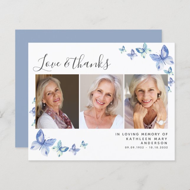 Foto de mariposa de presupuesto Tarjeta de agradec (Anverso / Reverso)