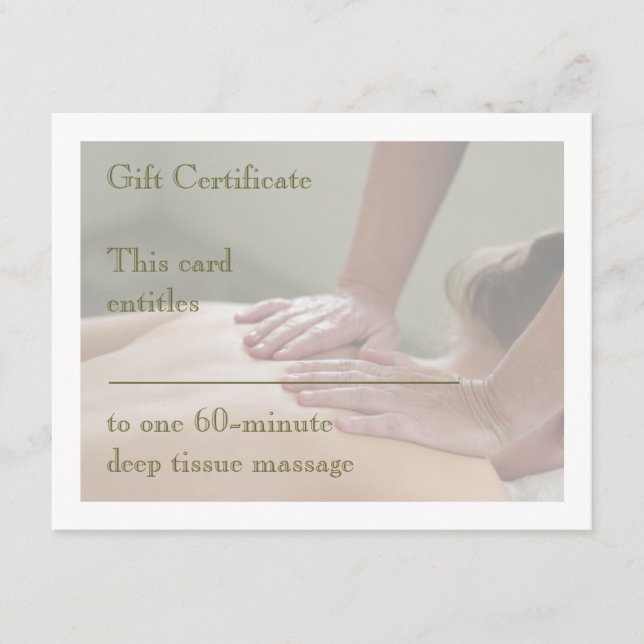 Foto de masaje sueco - Atrás - Certificado de rega (Anverso)