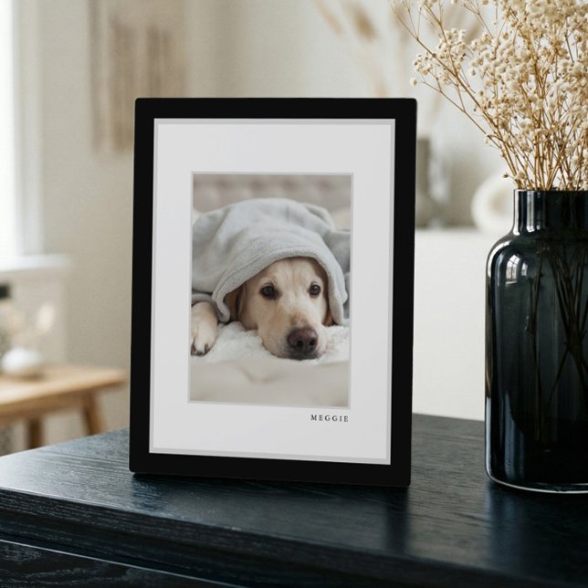 Foto de mascota | Marco de foto moderno minimalist (Pet Photo | Modern Minimal Black & White Frame Pet)