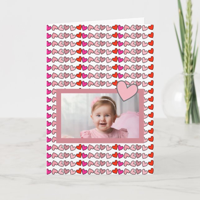 Foto de mi hijo en tarjeta El día de San Valentín  (Anverso)