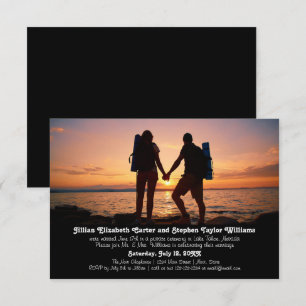 Foto de mochileros - Invitación de Boda 3x5
