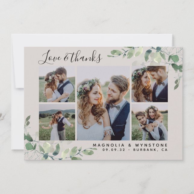 Foto de moda Eucalyptus Boda Gracias Tarjeta (Anverso)