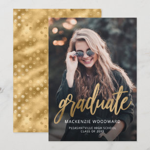 Foto de moda Invitación de Graduación de Guión Dor