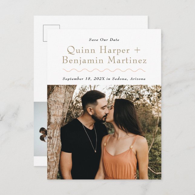 Foto de moda Wave Guardar postal de fecha (Anverso / Reverso)