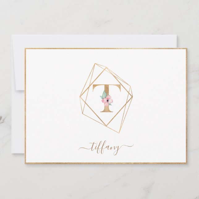 Foto de monograma T- Anuncio de nacimiento (Anverso)