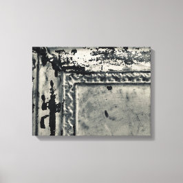 Foto de mosaico antiguo de tela en pared de lienzo