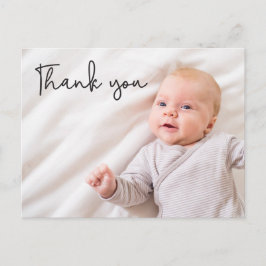 Foto de nacimiento de bebé varón moderno tarjeta d