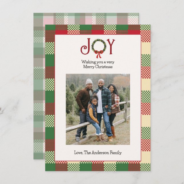 Foto de Navidad a cuadros (Anverso / Reverso)