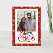 Foto de Navidad Bonita en Rojo y Dorado