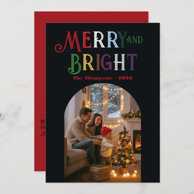 Foto de Navidad colorida y alegre (Anverso / Reverso)