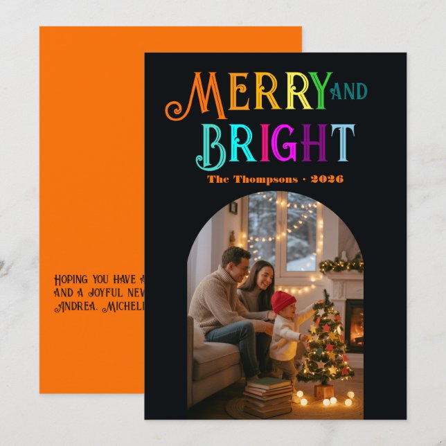 Foto de Navidad colorida y alegre (Anverso / Reverso)