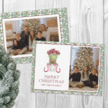 Foto de Navidad con Amaryllis Burgundy en Acuarela