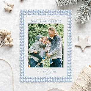 Foto de Navidad con Cuadro Escocés Azul