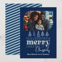 Foto de Navidad con Doodle Retro Moderno de Noche 