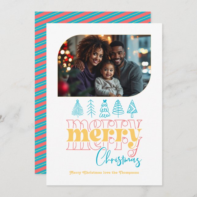 Foto de Navidad con estilo retro de vacaciones tro (Anverso / Reverso)