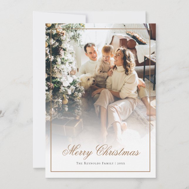 Foto de navidad con guión dorado (Anverso)
