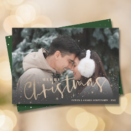 Foto de navidad con guión dorado