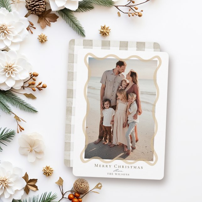 Foto de Navidad con marco ondulado beige (Subido por el creador)