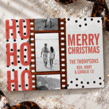 Foto de Navidad con tira de película Ho Ho Ho maxi